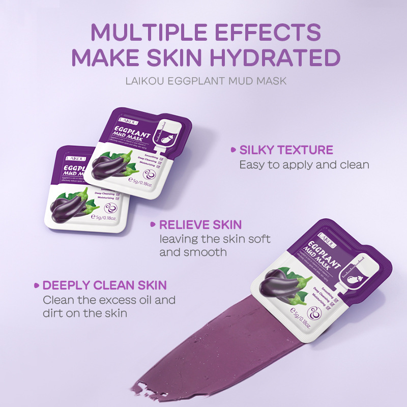 5pcs LAIKOU Eggplant Mud Mask  - Bentonite Clay Mask review and price
