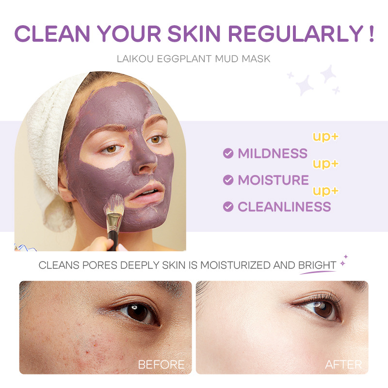 5pcs LAIKOU Eggplant Mud Mask  - Bentonite Clay Mask review and price